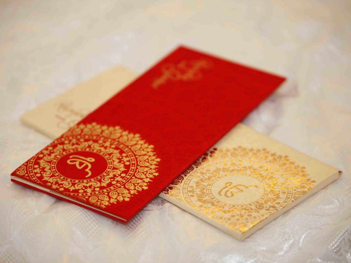 Silk Supreme Invitations with foil logo gives a neat and brilliant finish